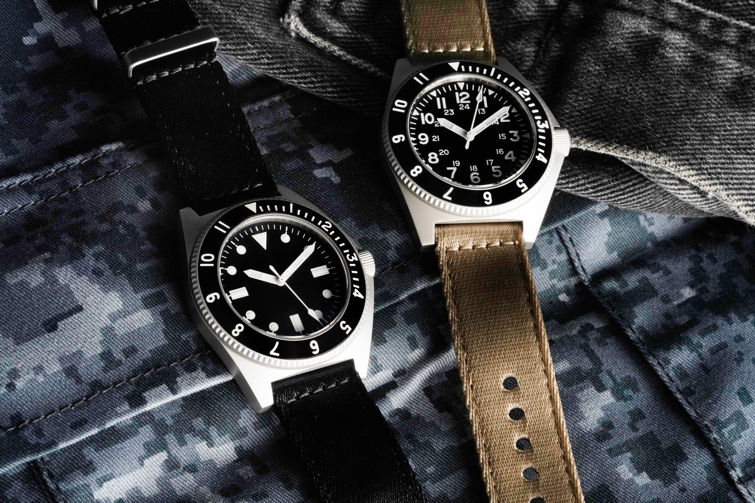 Black Seatbelt Nylon Two-Piece Nato Strap