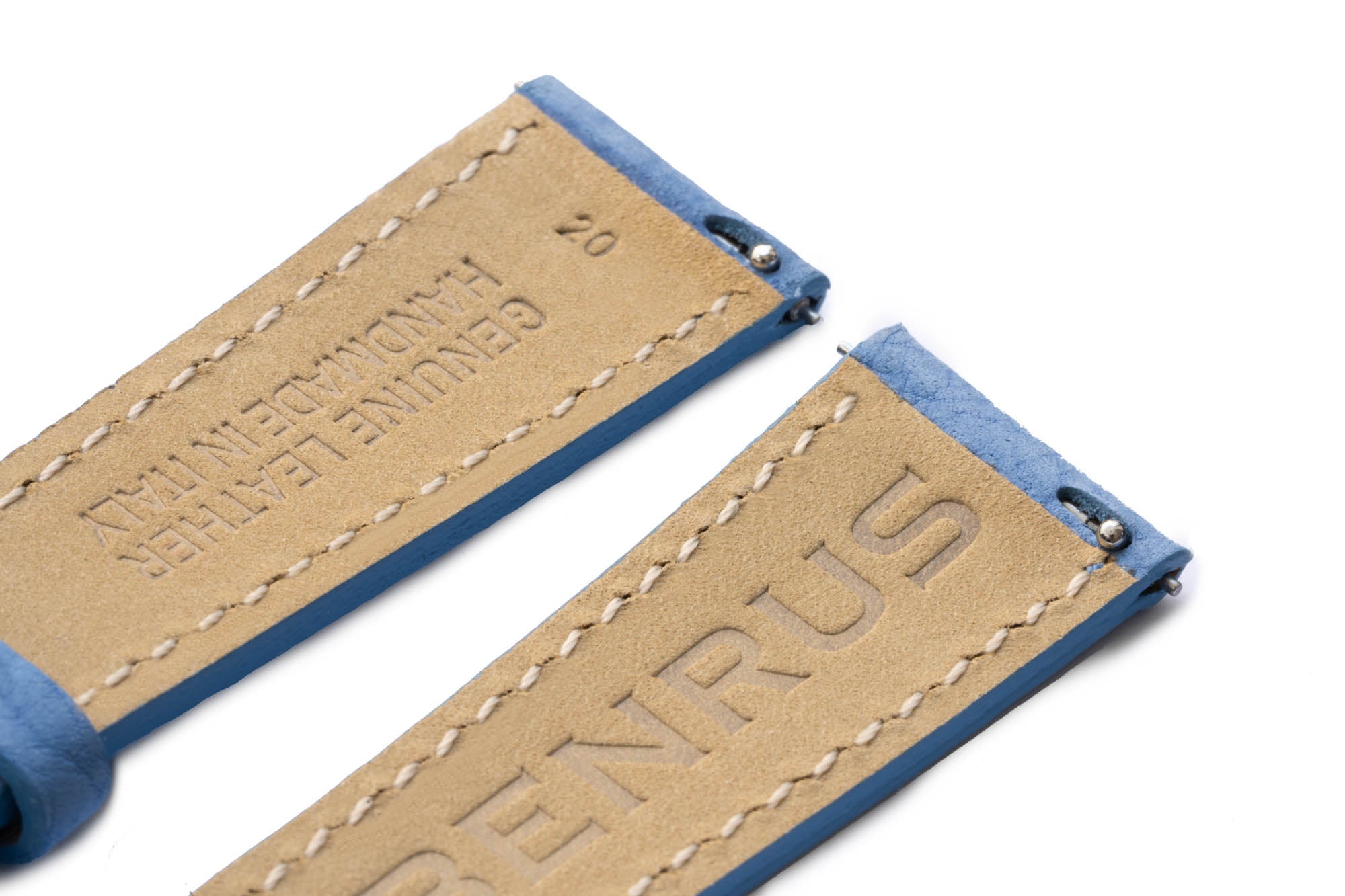 Blue Italian Leather 20mm Strap